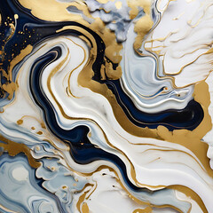 Marble abstract acrylic background. Marbling artwork texture. Agate ripple pattern. Gold powder. generative ai. 