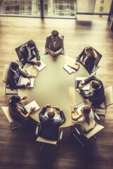 Top view of a human resources department interviewing job candidates in a meeting room, Generative...