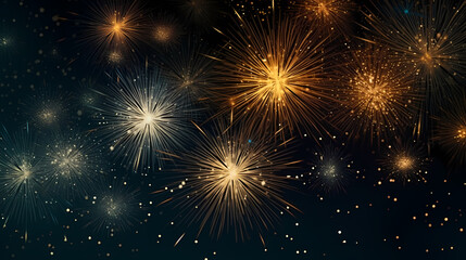 Beautiful creative holiday background with fireworks and sparkles