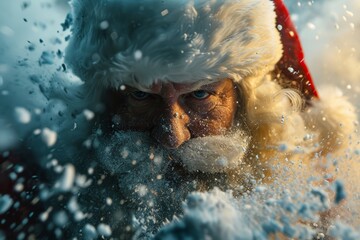 Snowy Santa Claus Explosion Festive Theme