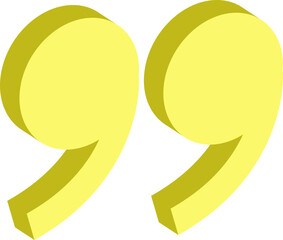 Quotation marks vector. 3d quotes icon.