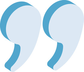Quotation marks vector. 3d quotes icon.