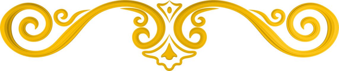 3D illustration of filigree floral ornament on a transparent background © Aleksey