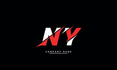NY, YN, N, Y Abstract Letters Logo Monogram - obrazy, fototapety, plakaty