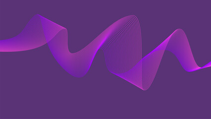 Background with Pink Purple dim Violet wave lines Flowing waves design Abstract digital equalizer sound wave. Line Vector illustration for tech futuristic innovation concept background Graphic design