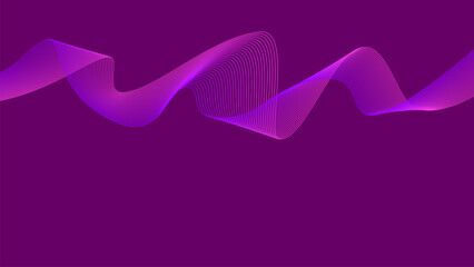 Dark background with Pink Purple Violet wave lines Flowing waves design Abstract digital equalizer sound wave. Line Vector illustration for tech futuristic innovation concept background Graphic design