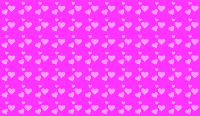 Endless seamless pattern of hearts  Pink vector hearts Bright pink background Wallpaper for wrapping paper Valentine's Day Background. Vector illustration Textile Fabric design Pattern with heart Pink