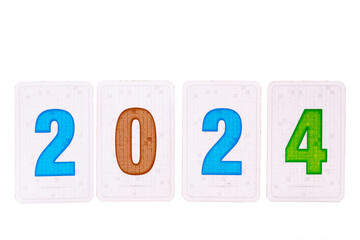 New year concept. The numbers on the cards symbolize the current year. - 715351571