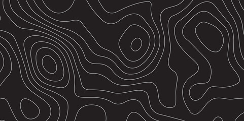 Abstract black background with topographic map lines, contour background. geographic grid . geographic mountain relief and terrain map. contours trails, image grid geographic.