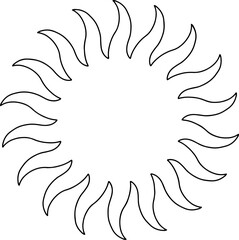 Ornament Sun Circle Line Art Element