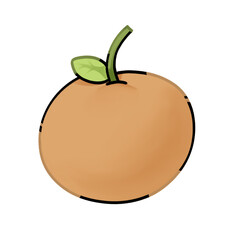 Orange, pastel color, drawing style, cartoon, cute, simple.