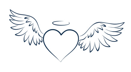 The flying heart symbol with wings.
