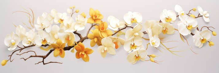 abstract background white orchid branch