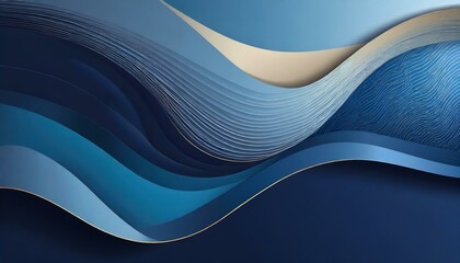 abstract wave background.an elegant and modern abstract banner design showcasing dark blue paper waves. Pay attention to the seamless integration of wavy vectors to produce a visually appealing and hi - obrazy, fototapety, plakaty