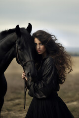Obraz premium Women embracing a horse