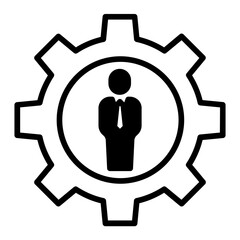 User Management cog solid glyph icon