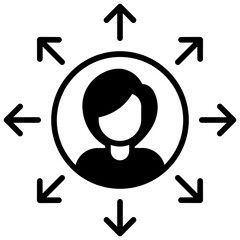 Woman Soft Skills solid glyph icon