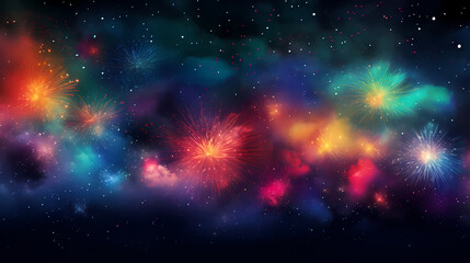Naklejka premium Fireworks background for celebration, holiday celebration concept