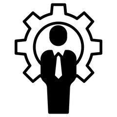 User cog solid glyph icon