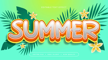 Colorful colourful summer 3d editable text effect - font style. Summer text style effect