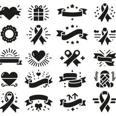 Banner-ribbon-set-silhouette-vector-black-shape