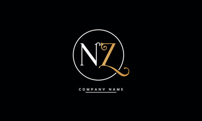 NZ, ZN, N, Z Abstract Letters Logo Monogram