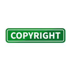 copyright button Green Rectangle Shape For Trademark Information Website Business Marketing Social Media
