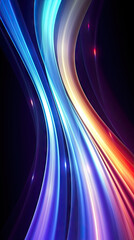 Futuristic abstract background with bright blue and purple neon beams, symbolizing high-speed data transfer and digital communication. technology background - obrazy, fototapety, plakaty