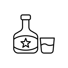 Whiskey outline icons, minimalist vector illustration ,simple transparent graphic element .Isolated on white background