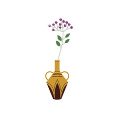 set of flowers in a brown pot illustration