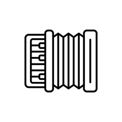Accordion outline icons, minimalist vector illustration ,simple transparent graphic element .Isolated on white background