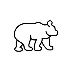 Bear outline icons, minimalist vector illustration ,simple transparent graphic element .Isolated on white background