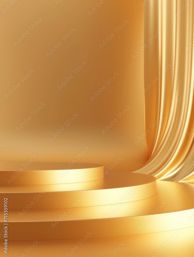 Sticker A luxurious golden podium for premium product display.