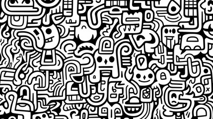 Fototapeta premium Abstract seamless doodle background, artistic background