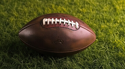  an american football on a field background,