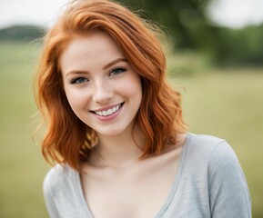 Young attractive redhead girl