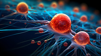 Cell background, virus cells, medical research background