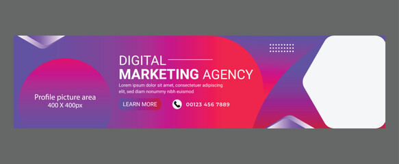 LinkedIn profile Banner design for Digital Marketing agency - obrazy, fototapety, plakaty