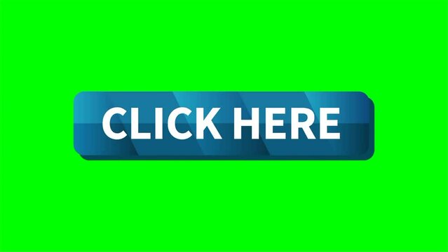 click here button Motion Video In Blue Rectangle Shape Shape On Green Screen Background For Link Promotion Sale Business Marketing Social Media Information
