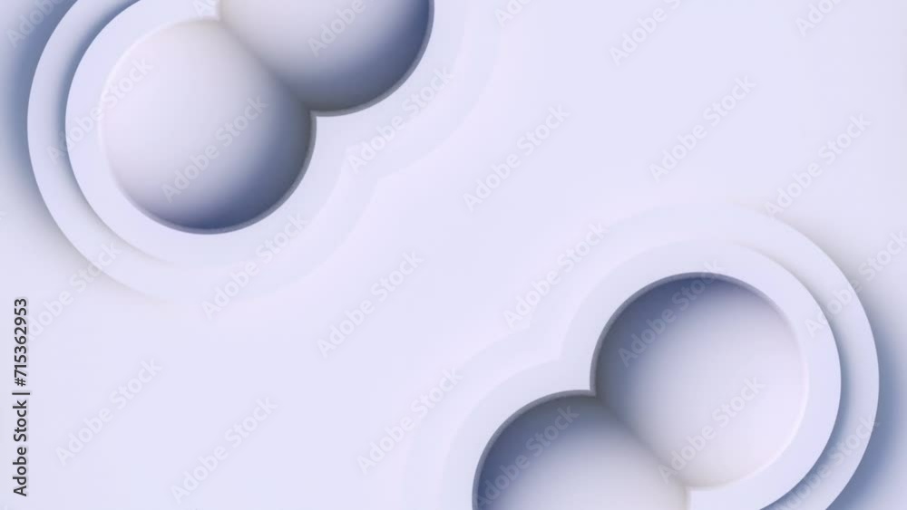 Aufkleber 3d rendering loop animation of geometric pattern of moving white rings 4K