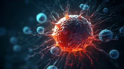 Cell background, virus cells, medical research background