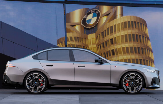  BMW i5 M60 xDRIVE.The most powerful BMW 5-Series model.3D illustration.