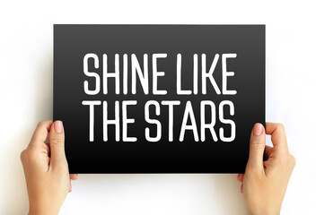 Shine Like the Stars text on card, concept background