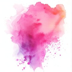 Abstract pink watercolor background texture on white