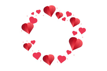 Valentine's Day frame with heart ornament. Valentine's Day decoration. Valentine's day background with transparent background.