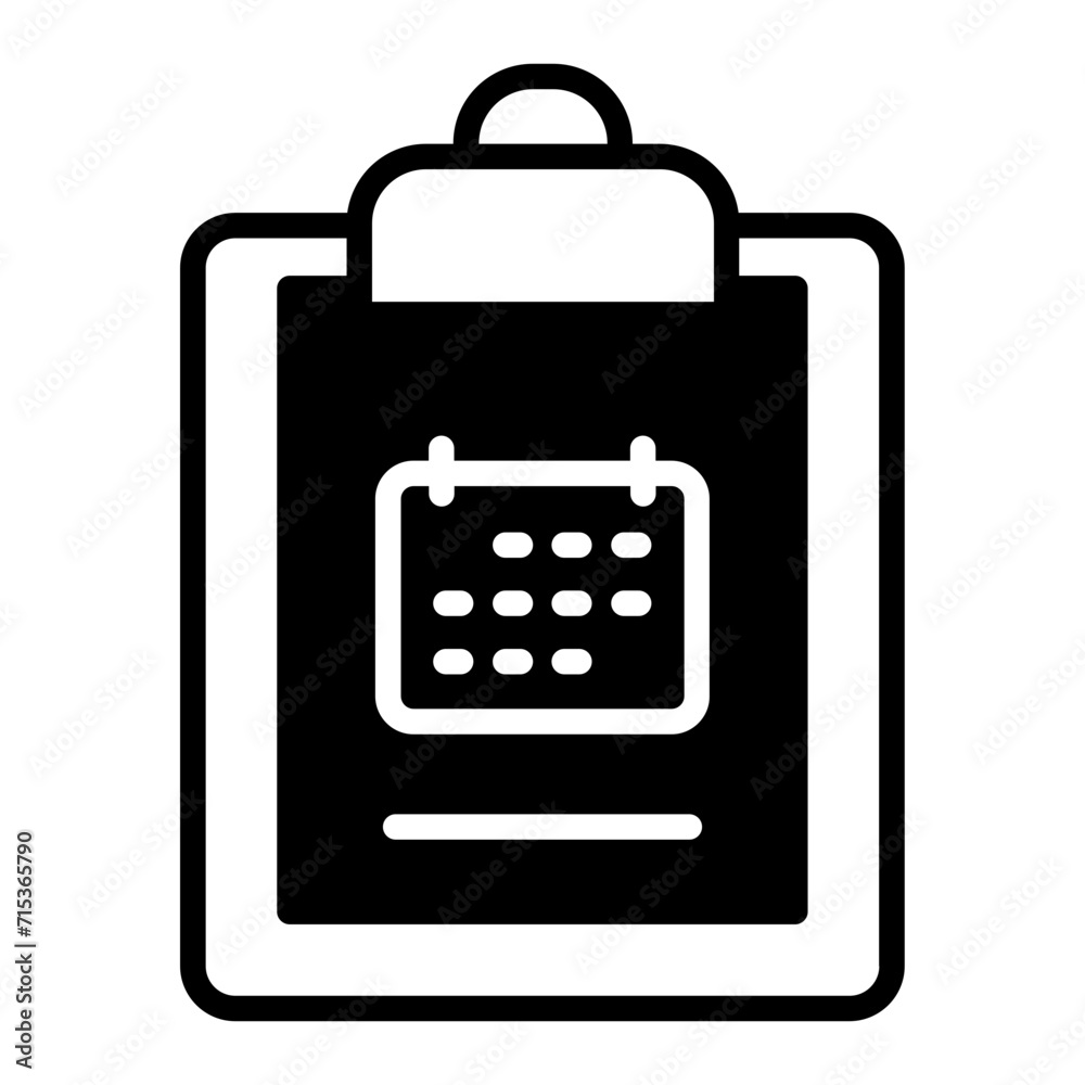 Poster Calendar Clipboard solid glyph icon