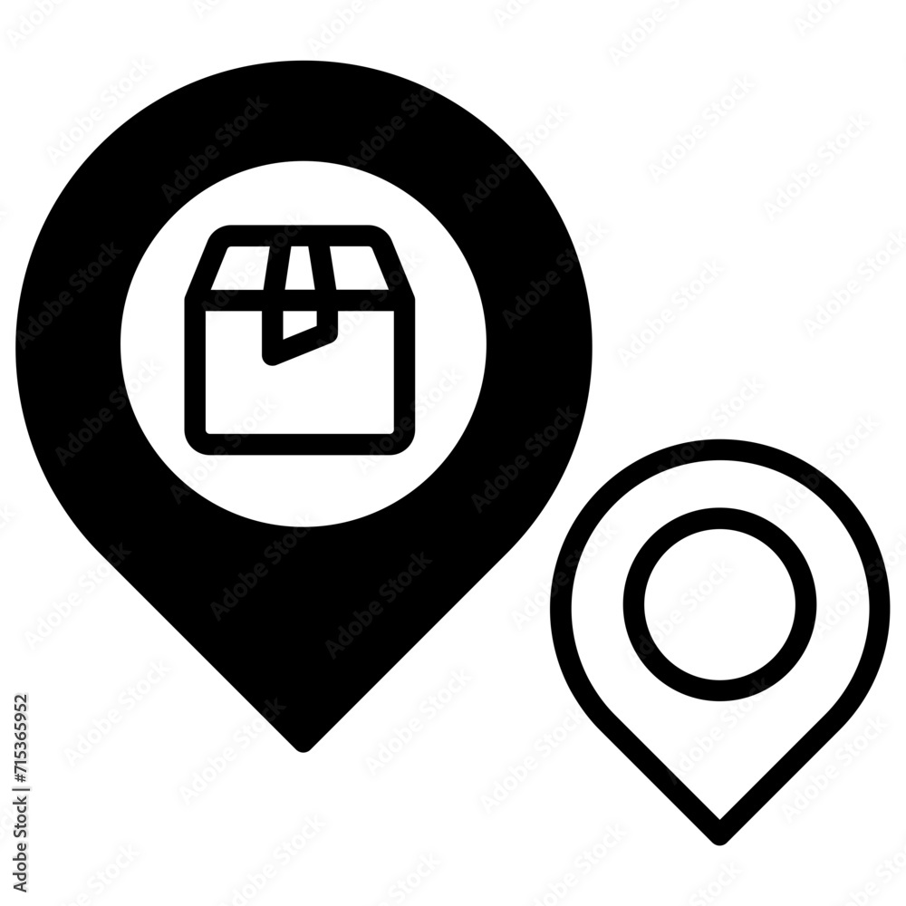 Sticker Place Package solid glyph icon