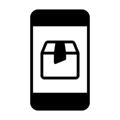 Mobile Package Box solid glyph icon
