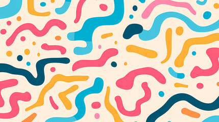 Funny doodle seamless pattern, artistic background