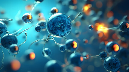 Virus cells abstract science concept, medical research background